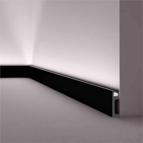 NMC IL10 BLACK-box WALLSTYL Noel Marquet 1 Box 14 pieces Skirting Moulding for indirect lighting contemporary design black  28 m (1/5)