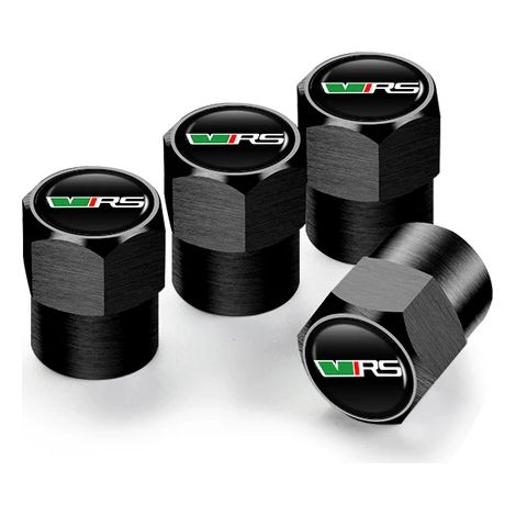 (Hexagone noir) 4 bouchons de valve de pneu de voiture compatibles avec VRS Octavia Kamiq Kodiaq Karoq RS Superb Fabia Rapid Favorit (1/5)