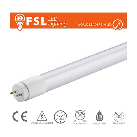 T8 LED Tubo Vetro 9W 750LM 6500K 60cm FLT89W65K06