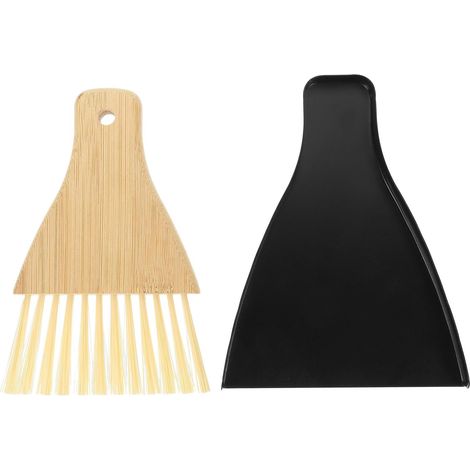 Büro Mini-tischkehrschaufel Satz aus Bambus und Nylon mit Weichen Borsten Praktisches (1/5)