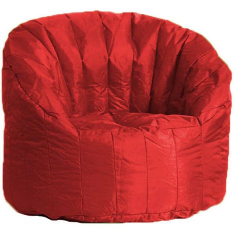 Dmora Poltrona imbottita rotonda, colore rosso, Misure 80 x 80 x 80 cm, con imballo rinforzato