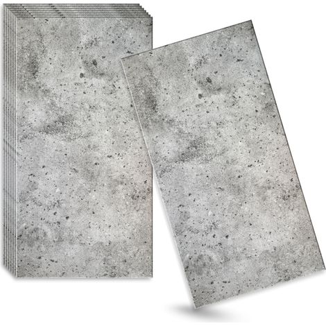 Verdico Panneaux muraux 3D Polystyrène - Gris - 100x50 Cm - 10 pièces - Béton architectonique - 5 m2