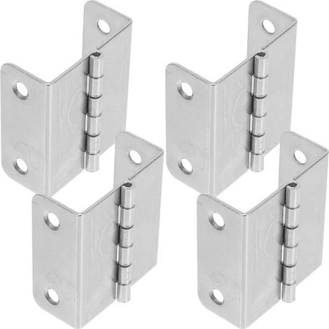 Charnières de Porte de Cabanon Pliantes 4 Pièces en Acier Inoxydable pour Portes d'Armoire Cuisine Angle Ajustable et Fonctionnement Silencieux 180 Degrés (1/5)