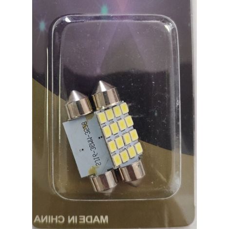 Set mit 2 LED-Lampen (16 SMD 5050, 36 mm, 12 V), weißes Licht, im Blister