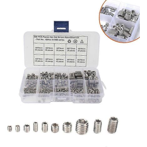 Vis à métaux en acier inoxydable 304, vis à tête fraisée M3 M6, vis à six pans creux sans tête M4 M8, vis M5, l (1/3)