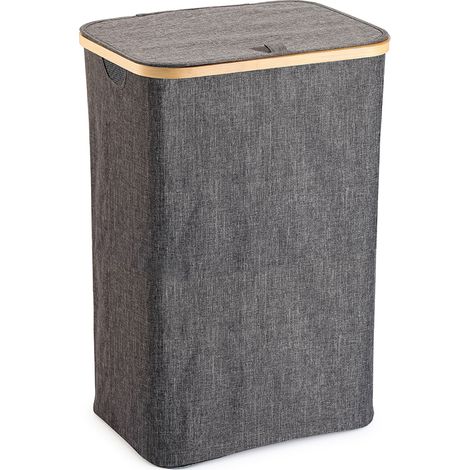 Cesto Portabiancheria Grigio Porta Biancheria Salvaspazio in Tessuto 33x44x69 cm (1/4)