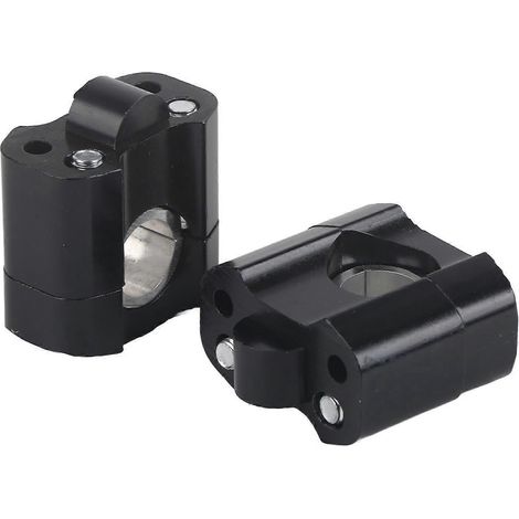 Rehausseur de guidon de moto en alliage d'aluminium 28 mm (1 1/8") avec fixations pour guidon large, noir (1/4)