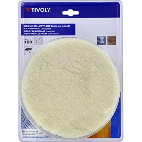 Tivoly XT10152015056 DISQUE DE LUSTRAGE, LAINE ET COTON Naturels, auto agrippant, 180mm (1/3)