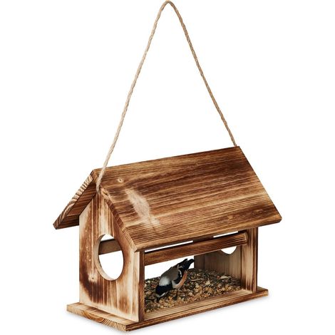 Comedero para pájaros de madera