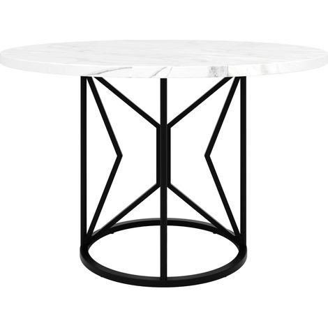 MODENUIT Set da pranzo 5 pezzi tavolo rotondo 100 cm con 4 sedie in velluto nero (1/5)
