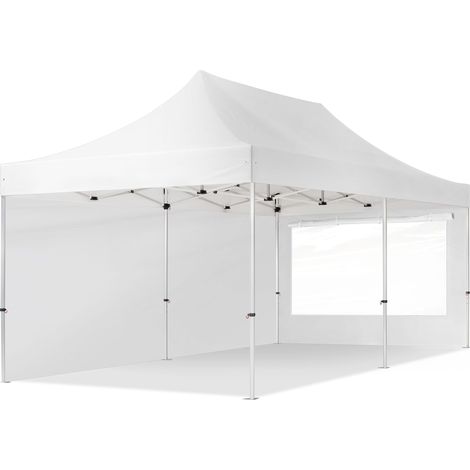 TOOLPORT 3x6 m Tente pliante - Alu, côté panoramique, blanc (1/5)