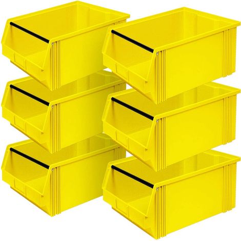 BRB 6x Sichtbox CLASSIC“ FB 2 mit Tragstab, LxBxH 510/450x300x200 mm, Inhalt 27 Liter (gelb)