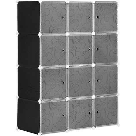 Armario modular con barra de colgar PP negro y blanco HOMVRA (1/5)