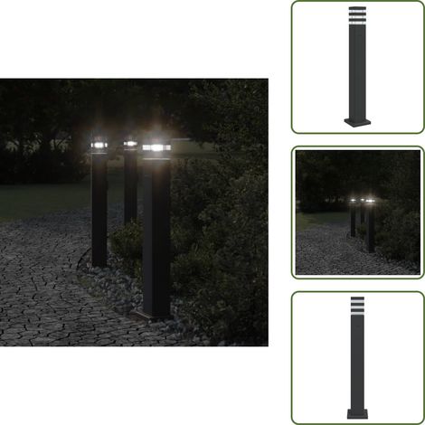Wegeleuchte mit Steckdose Schwarz 80 cm Aluminium - Außenbeleuchtung - Gartenlampe - LED-Lampe - Stehleuchte - Wetterfeste Beleuchtung (1/5)