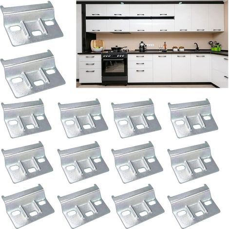 14-teiliges Set: Kleiderstangenaufhängung, Wandmontageplatte, Möbelverbinder, Wandplattenaufhänger aus Stahl für Kleiderschränke, Garderoben und Möbel (1/5)