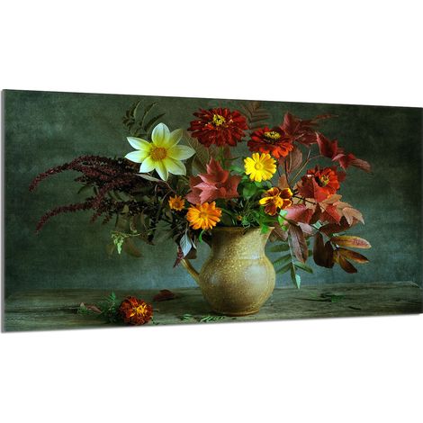 Protezione per piano cottura in vetro 90x52 Fiori (1/5)