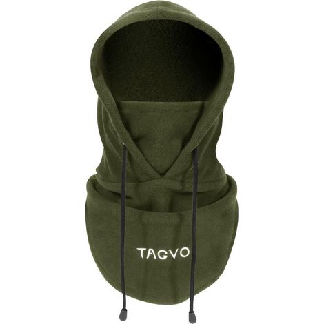 Cagoule thermique polaire pour homme et femme, protection visage et cou, taille unique, vert militaire (1/5)