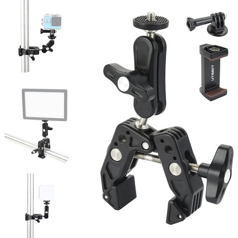 Pince De Vélo Rotative - 1 Pièce - Métal - Support 360 Degrés - Moto Et Vélo - Noir (1/5)