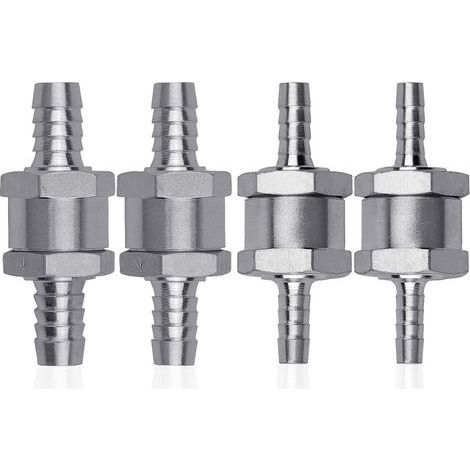 4 Pcs Clapet Anti-retour Gasoil en Alliage d'aluminium, 6/8/10/12mm Clapet de Carburant avec Flèche pour Essence Diesel Voiture Bateau Moto (1/5)
