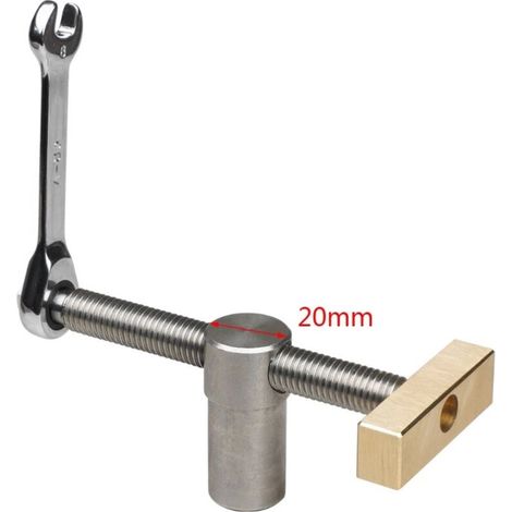Étau d'établi pour le travail du bois, accessoires de fixation et de verrouillage pour tenons et butées, cliquet en laiton et acier inoxydable, étau pour trou de table de 20 mm de diamètre, 1 (1/5)