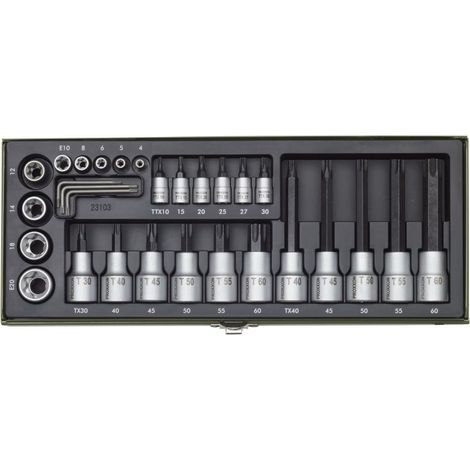Proxxon Kit di chiavi a bussola 1/2 (12.5 mm), 1/4 (6.3 mm) 29 parti 23103 (1/2)