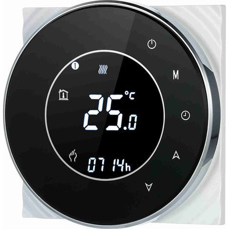 Programmierbarer Gasthermostat, potentialfreier Temperaturregler, hintergrundbeleuchteter LCD-Touchscreen, Sprachsteuerung, kompatibel mit Echo/Home/IFTTT (1/5)