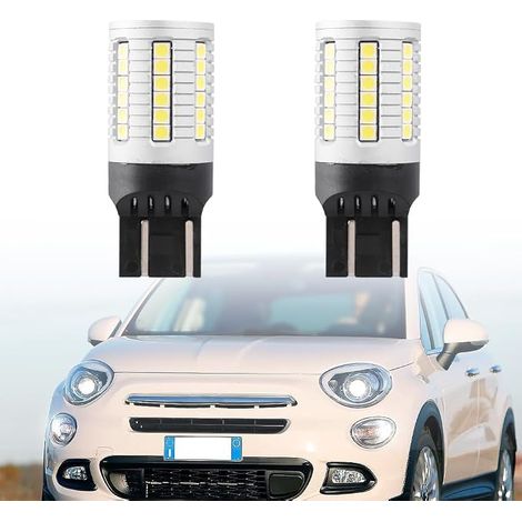 Bombillas LED DRL (luces de circulación diurna) para FIAT 500X Tipo 334 2018-2023. Par de luces DRL de 45 LED T20 CANBUS 6000K sin errores. Luz de posición LED W21W. (1/5)