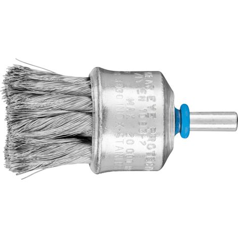 PFERD TOOLS Pinselbürste mit Kunststoffschutz gezopft PBG Ø30mm Schaft-Ø6 mm Edelstahl-Draht-Ø0,15 10 Stk