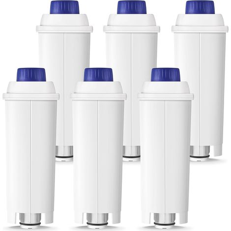 Cartouches de filtre à café, filtres à eau remplaçables De'Longhi® DLSC002, compatibles avec les machines à café et les machines à expresso des séries De'Longhi® et ECAM (paquet de 6). (1/5)