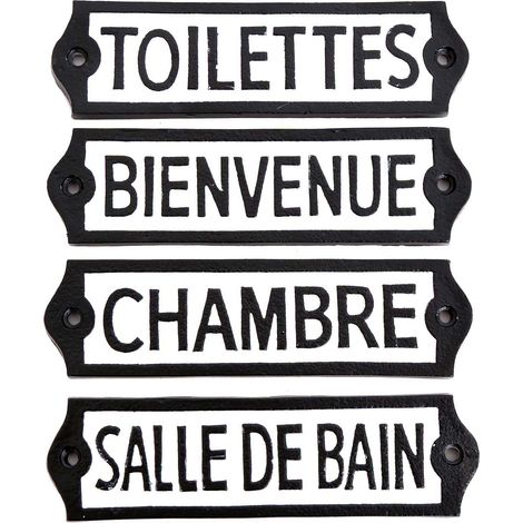 Plaque de porte en métal (lot de 4)