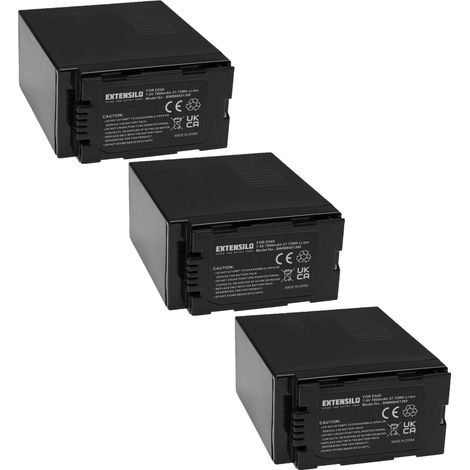 EXTENSILO 3x Akku kompatibel mit Panasonic NV-GS11, NV-GS8, NV-GS15, NV-GS1, NV-GS5, NV-GS3, NV-GS7 Videokamera Camcorder (7800 mAh, 7,4 V, Li-Ion) (1/3)