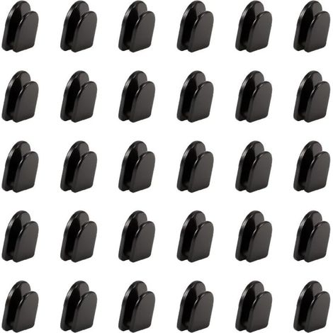 Lot de 30 Crochets Adhésifs Noirs Invisibles - Crochets Muraux Autocollants pour Serviettes, Vêtements, Clés de Voiture - Idéal pour Salle de Bain, Cuisine, Chambre, Garage (1/5)