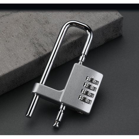 4-Digit Combination Padlock, Long Shackle Combination Lock with Adjustable Shackle, Cabinet Lock for School, Gym and Sports Locker, Toolbox, Fences (1/5)