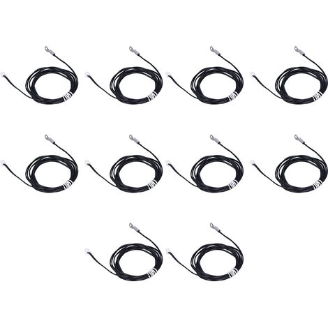 Lot de 10 sondes de température à thermistance NTC, transducteur de température à bornes pressées à froid, 2 mètres, 20 kΩ, B3950 (1/5)