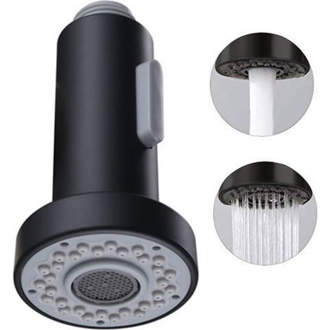 Pommeau de douche universel pour robinet d'évier de cuisine, facile à installer, noir mat (1/3)