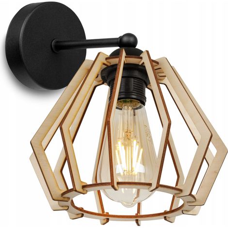 LÁMPARA DE PARED LED DE MADERA ÚNICA Y MODERNA (1/5)