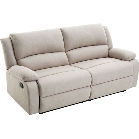 Canapé de Relaxation 2 Assises XXL "Walker" 193cm Beige (1/5)