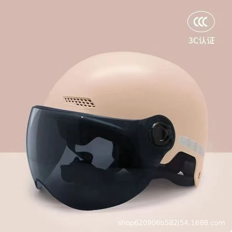 Casque de moto demi-masque vintage de style allemand avec visière, homologué adapté aux voyages et à la randonnée, tailles 55-74 cm (1/3)