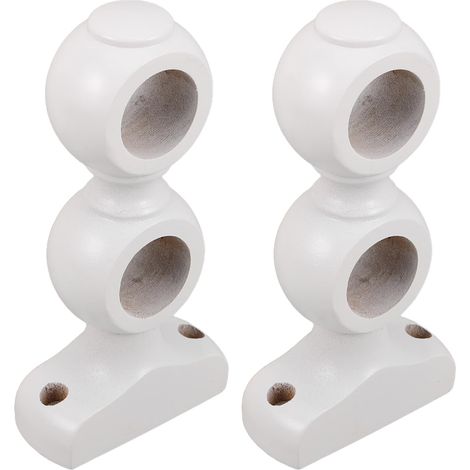 Support Double en Bois pour Tringle à Rideaux, Fixation Murale Robuste Design Élégant, 2 Pièces pour Décoration et Stabilité Le Salon (1/5)