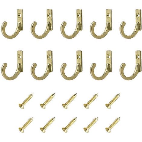 lot De 10 Crochets Muraux Vintage Jaunes Avec Vis - Petits Crochets Vis Pour Bols, Bijoux, Sacs, Serviettes, Salle De Bain, Cuisine Et Plus Encor (1/3)
