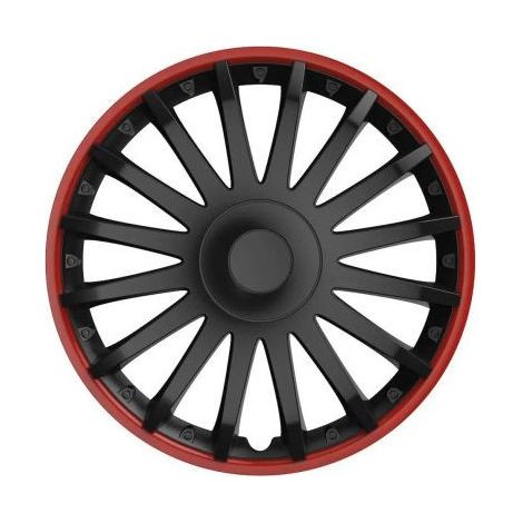 Radkappen Versaco Crystal Schwarz/Rot - 15 Zoll