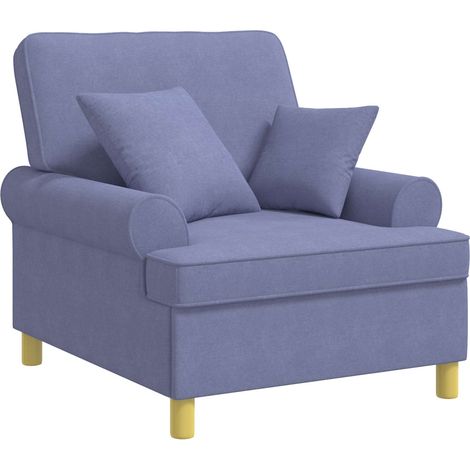 Sillón XL con cojines Azul jeans Tela vidaXL (1/5)