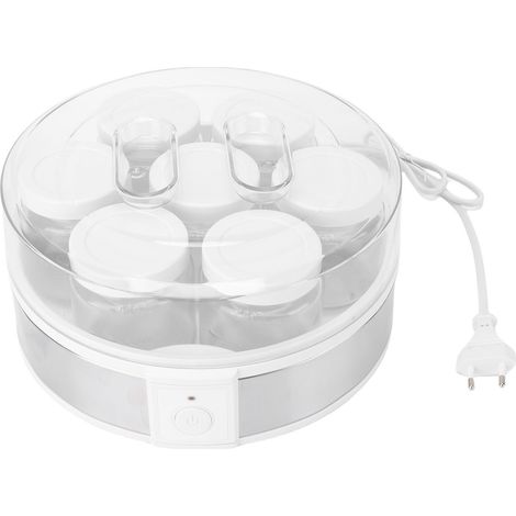 Yaourtière électrique 20W en verre ABS, Machine grecque multifonctionnelle Portable faite maison avec 7 tasses pour confitures et puddings (1/5)