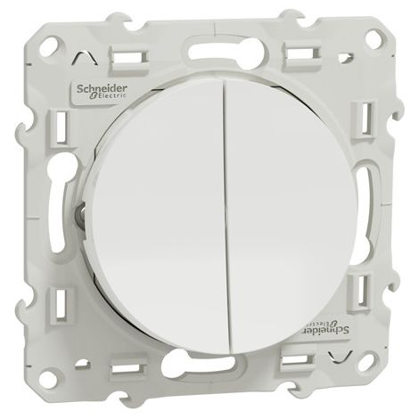 Schneider Electric Odace interruptor conmutador doble blanco