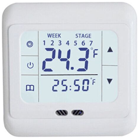 BARKBUSTERS Thermostat numérique blanc à écran tactile, système de chauffage au sol, pour la maison, régulateur de température, AC 220V (1/5)