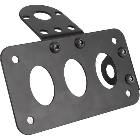 Support Moto Plaque d'Immatriculation Support Latéral Feu Arrière Cadre Aluminium Noir (1/5)