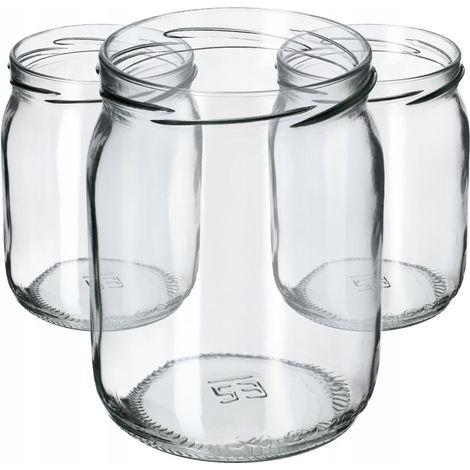 KADAX Lot de 48 bocaux à confiture avec couvercle à visser - 540 ml - Bocaux de conservation pour concombres - Sans couvercle (1/5)