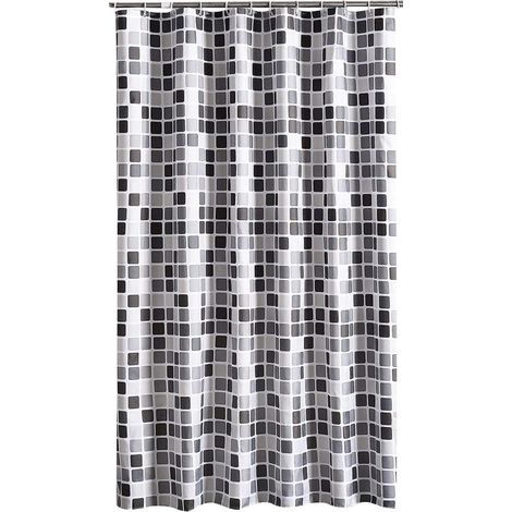 Rideau de douche 200x240 cm (LxH), anti-moisissure antibactérien hydrofuge doublure des rideaux de douche tissu polyester doux Rideaux de bain rideau fait de beaux motifs pour salle de bain toilette (1/2)