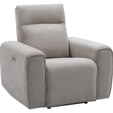 Poltrona relax elettrica in tessuto grigio LORGITA