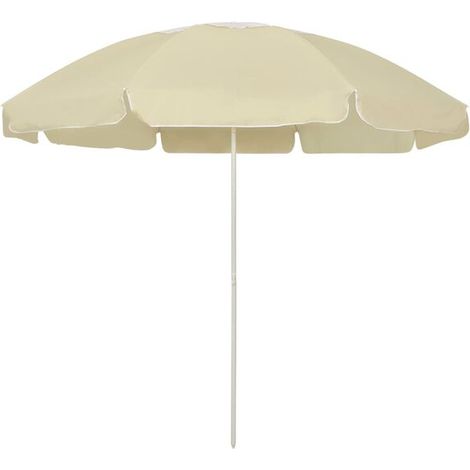 Parasol de plage jaune sable, 240 cm (1/2)